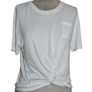 27 miles Cotton and Silk Blend Tee with Knot Front Size Medium